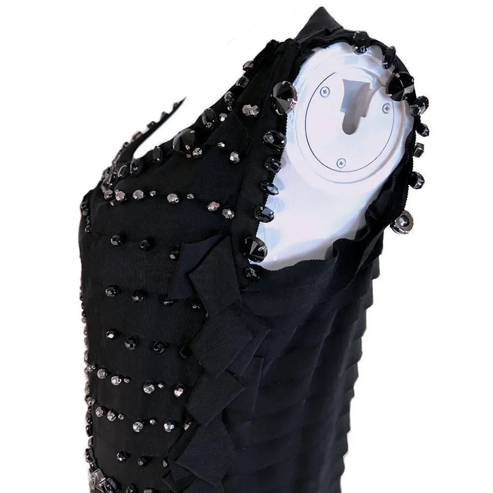 Vintage LANVIN 2008 Runway Black Embellished Black Tie Party Dress - Picture 6 of 11